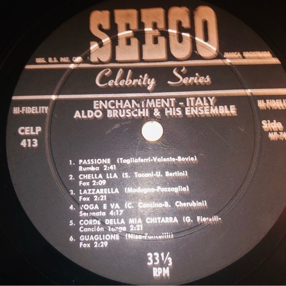 Enchantment Italy Aldo Bruschi and His Ensemble LP 12” Vinyl Seeco CELP-413 - Picture 6 of 16